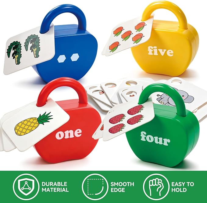 Montessori Lock and Key Toddler Toys, Cause and Effect Sensory Learning Toys for 1 2 3 Year Old, Number Counting & Matching Game, Fine Motor Skills Preschool Travel Activities - Image 7