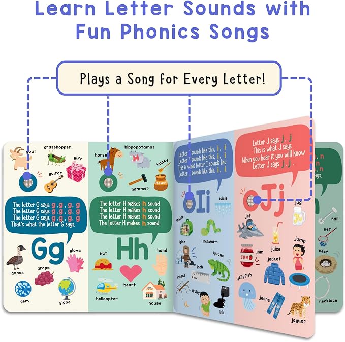 LEARNING BUGS Phonics Songs Book, 26 Letter Sound Songs, Preschool & Kindergarten Learn to Read for 3 Year olds, Perfect Toy and Gift for Toddlers Ages 2+ - Image 2