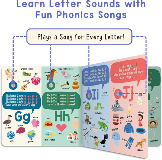 LEARNING BUGS Phonics Songs Book, 26 Letter Sound Songs, Preschool & Kindergarten Learn to Read for 3 Year olds, Perfect Toy and Gift for Toddlers Ages 2+ - Image 2