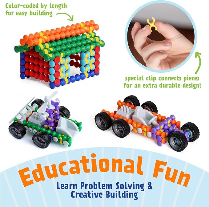 POPULAR PLAYTHINGS Clipstix Building Sticks Kit, 100 Piece, Playstix - Image 5