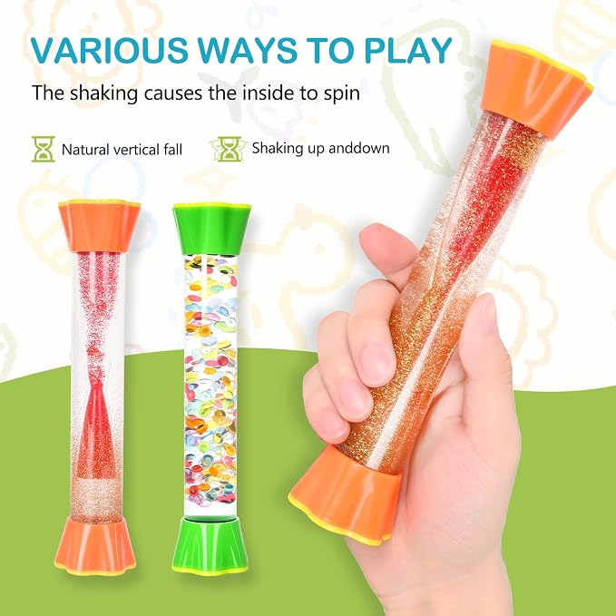 Sensory Tubes 4 Pack - Liquid Motion Bubbler Toy - Image 3