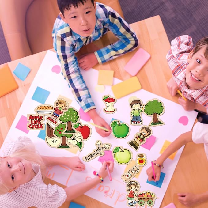 19 Pcs Apple Life Cycle Felt Board Story Sets Apple Life Cycle Felt Board Pieces for Preschool Classroom Kindergarten Teaching Kits - Image 5