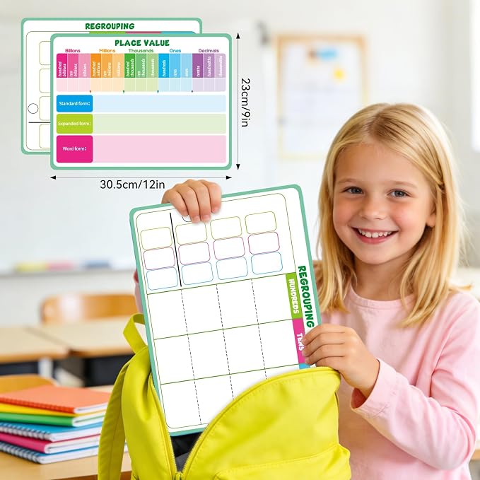 12 Packs Place Value Chart Math Manipulatives Math Games for Kids - Image 6