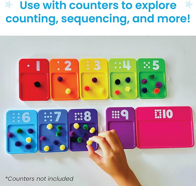 hand2mind Sensory Number Trays, Learning Numbers for Kids, Fine Motor Activities, Counting Toys for Sensory Seeking Kids, Texture Toys, Pre-Writing Skills for Toddlers, Montessori Math Materials - Image 4