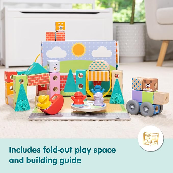 Melissa & Doug Blockables Town Connectable Wooden Building Blocks - Image 8