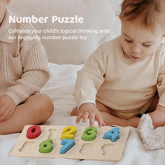 Shape Sorter - Wooden Xylophone and Montessori Number Puzzle Set for Babies - Educational Sorting Game with Storage Car for Toddlers