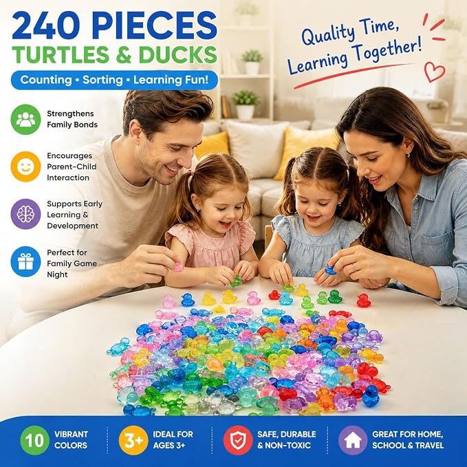 240PCS Translucent Counting Toys for Preschool with Storage Box - Image 6