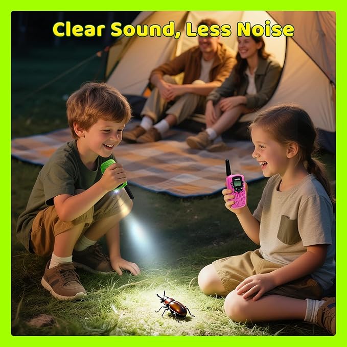 BATURU Walkie Talkies for Kids 3 Miles Long Range, Battery-Saving Walkie Talkie with Clear Sound, 22 Channels Kids Walkie Talkies 3 Pack, Stocking Stuffers for Girls Boys Age 5-10