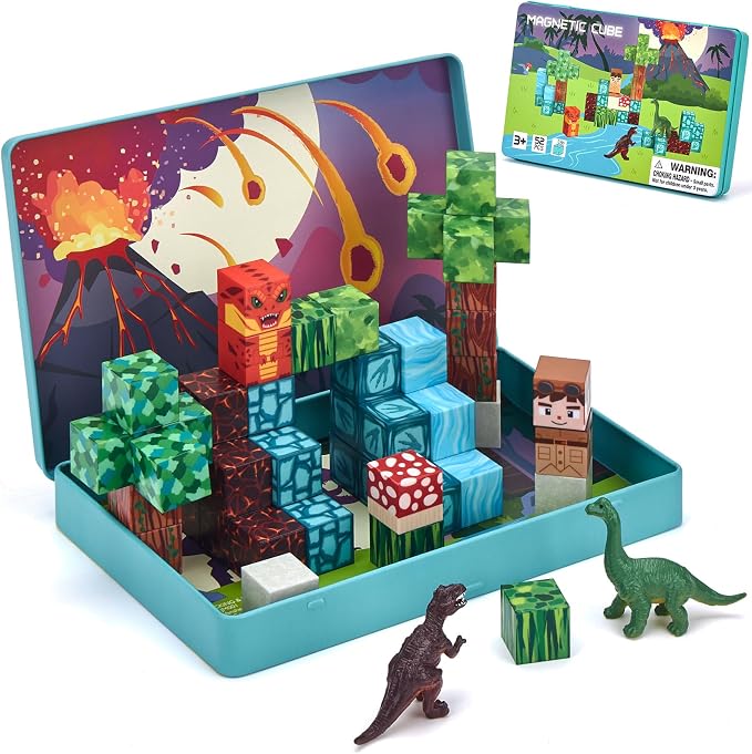 hahaland Mini Magnetic Blocks Travel Set with Magnetic Case for Kids 3-5 by hahaland