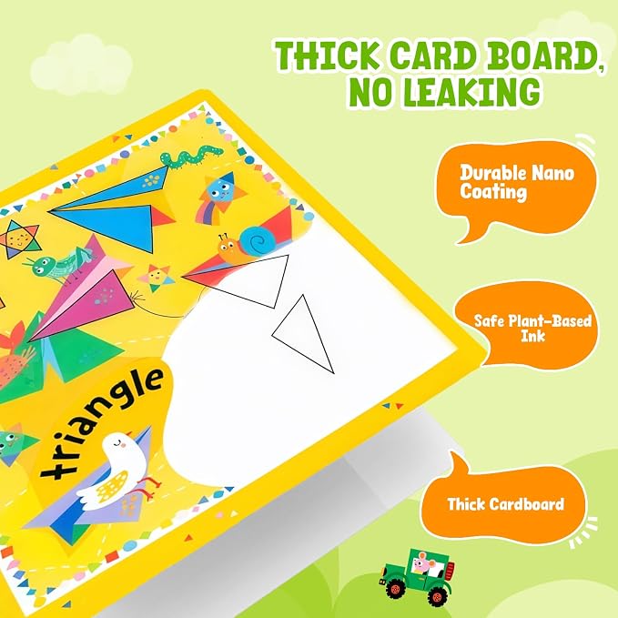 JoyCat Water Coloring Book for Toddlers, Shapes & Transportation Theme - Image 5