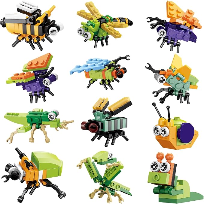BRICHBROW 12 Pack Mini Animals Building Blocks Party Favors for Kids by BRICHBROW