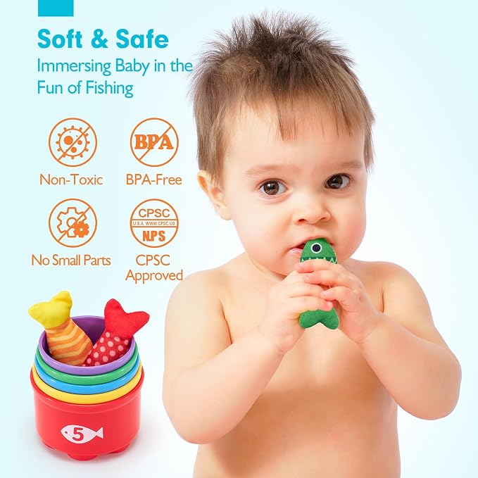hahaland Montessori Toys for 1 Year Old Boy Girl Birthday Gift-Fishing Game - Image 5