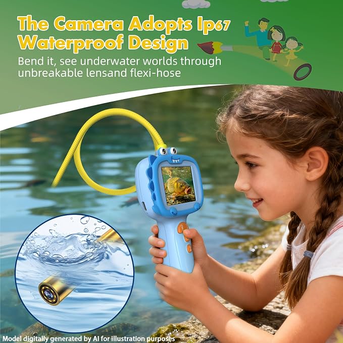 Daxiongmao Borescope Camera with Light for Kids | STEM Science Educational Toy for 3 4 5 6 7 8 9 10 Years Old Boys & Girls | Birthday Gift for Outdoor Adventures & Nature Discovery（Blue） - Image 3