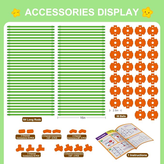 Fort Building Kit for Kids,STEM Construction Toys, Educational Gift for 3 4 5 6 7 8 9 10 11 12 Years Old Boys and Girls,Ultimate Creative Set for Indoor & Outdoors Activity,140 Pcs,Orange - Image 7