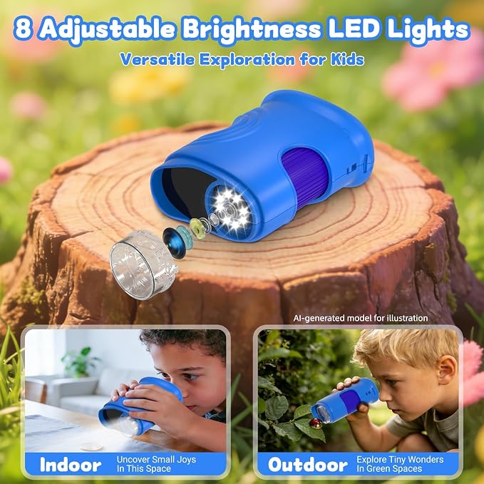 1000X Handheld Microscope for Kids: Pocket Digital Microscope with 2.0''IPS Screen&Photo/Video - Portable Edu Science Kits for Girls Boys - STEM Toys Birthday Gifts Ages 3-6 6-12(Blue) - Image 6