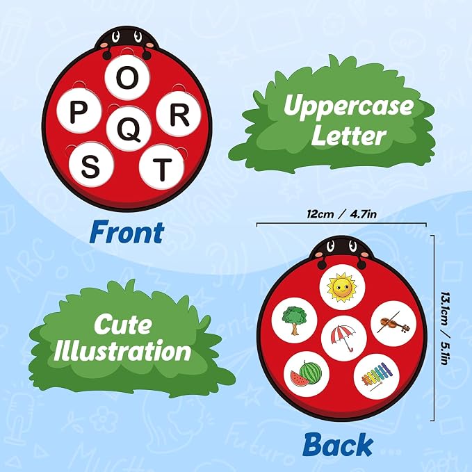 Kasfalci Alphabet Games for Kids Toddlers,Animal Cards,Alphabet Learning Toys,ABC Flash Cards,Speech Therapy,Letter Matching Board Games for Kids 3-6,Ladybug Toys,Preschool Classroom Must Haves - Image 4