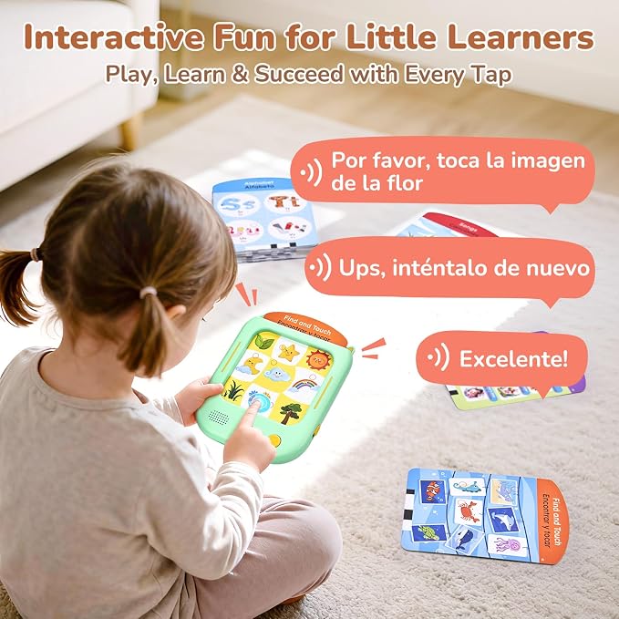 JoyCat Bilingual Kids Learning Tablet, Spanish-English Talking Flash Cards - Image 4
