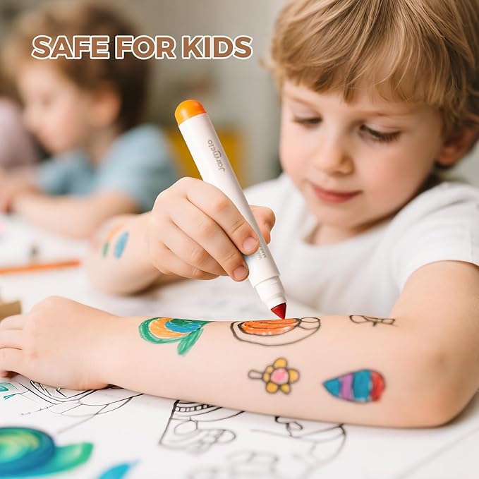 Jar Melo Washable Markers for Kids Toddlers 2-4, Safe Non-Toxic Water Based Markers for Age 1-3 4-8, Coloring Art Supplies for Preschool Gift, 12 Colors