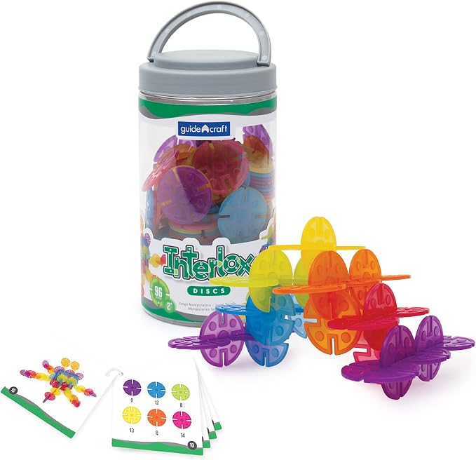 Guidecraft Interlox Discs - 96 Piece Set: Kids STEM Learning and Construction Toy, Creative and Educational Building Set for Toddlers by Unknown