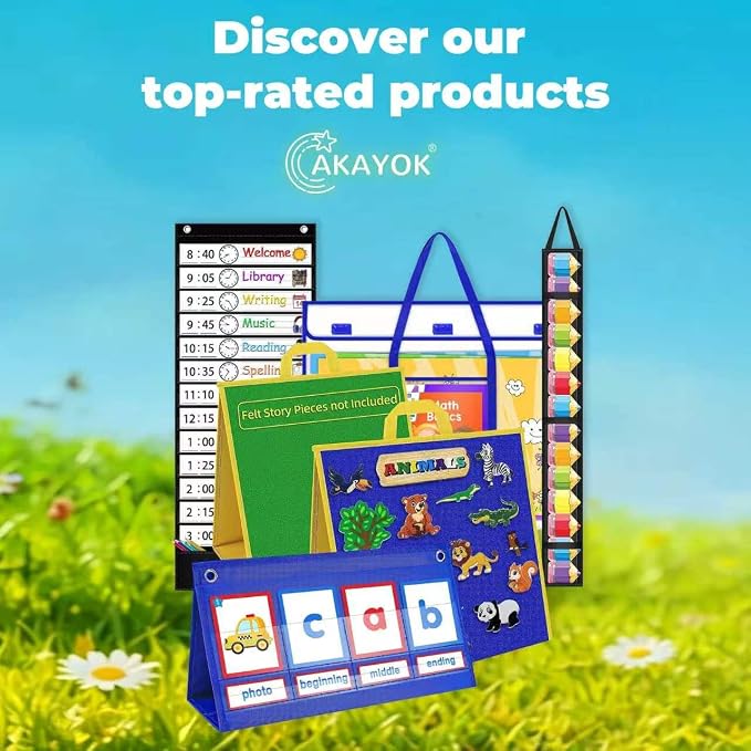 AKAYOK Daily Schedule Pocket Chart — 13+1 Pocket Visual Schedule for Kids, Includes 18 Double-Sided Blank Reusable Dry-Erase Cards, Daily Planner with Hourly Schedule for Classroom, Office, Home, School Activities (Black) - Image 8