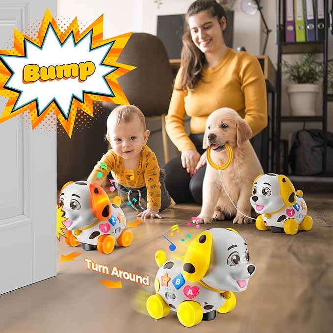 Baby Toys 6-12 Month, 1st First Birthday Gift for 1 Year Old Boys Girls, Musical Crawling & Walking Puppy Toy 6 7 8 9 10 12-18 Month Old Bilingual Learning Developmental Toy