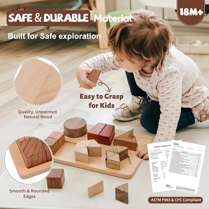 Montessori Wooden Fraction Puzzle Toy for Ages 3+,Fraction Manipulatives - Image 6