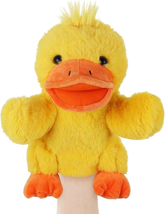 Animal Hand Puppets 11 Inch Sea Turtle Plush Dinosaur Animals Hand Puppet Toys Role-Play Toy Puppets for Kids Storytelling Imaginative Pretend Play Teaching Preschool(Duck)