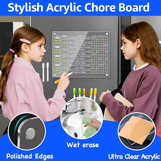 PigPotParty Magnetic Fridge Chore Chart for Kids & Roommates, 12x9.5 Inch - Image 6