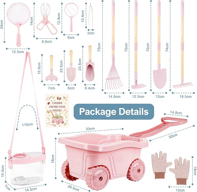 Dreamon Kids Gardening Set, 14Pcs Kids Gardening Tool with Bug Catching Kit - Image 3