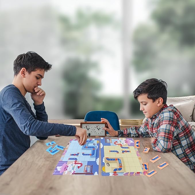 Logical Puzzle,Sequence Matching Game,with Cards（30 Scenes）,STEM Educational Toys for Kids,Stocking Stuffers for Boys & Girls,Logic Labyrinth Games for Adults and Kids(2 Puzzles).