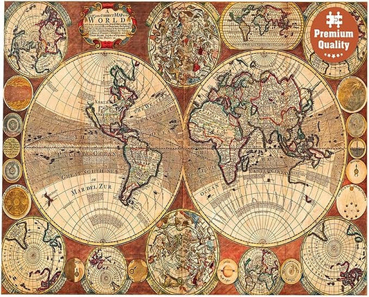 1000 Piece Jigsaw Puzzle for Kids and Adults 19x27in - Old World Map - Image 2