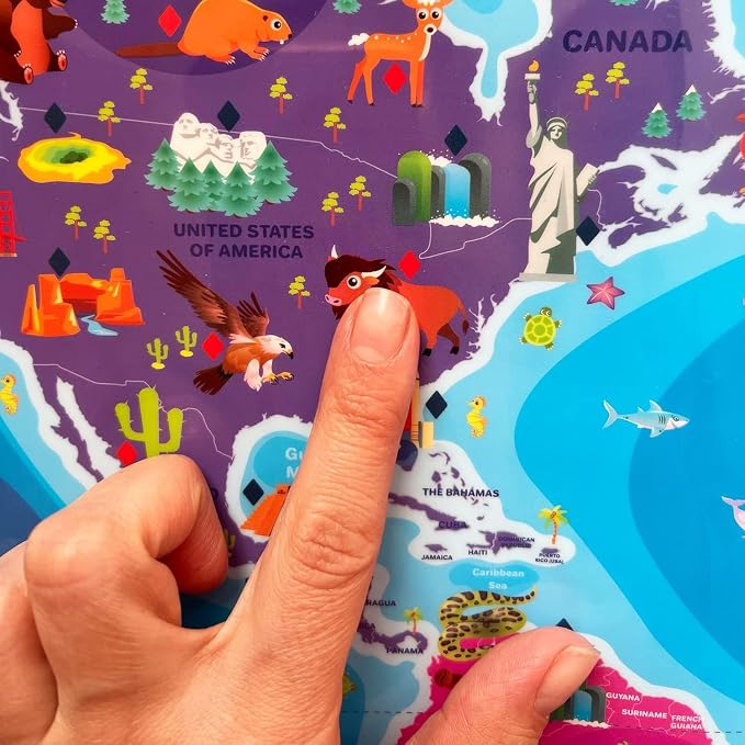 Educational Toys for Kids 5-7 Year Old - USA World Maps Puzzle Chart - Image 8