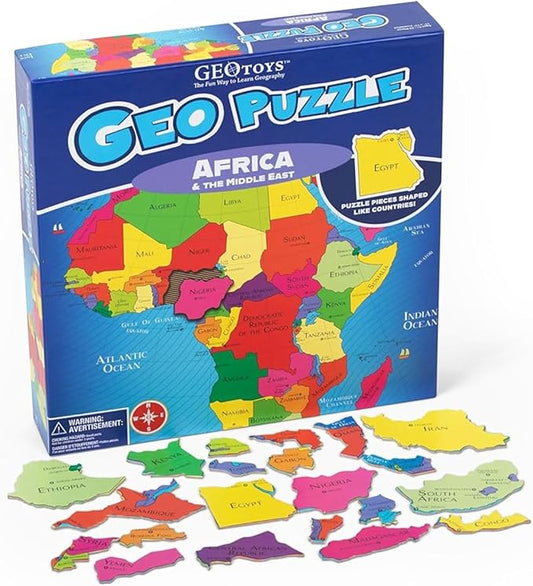 GeoPuzzle Africa & Middle East Jigsaw Puzzles, 65 Pc Puzzle for Kids by Geotoys