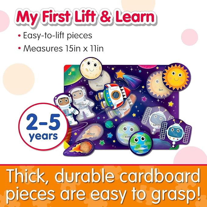 The Learning Journey Space Puzzle Lift & Learn - 26 Pieces - Cardboard, Outer Space Theme for Toddlers 2-5 Years - Image 7