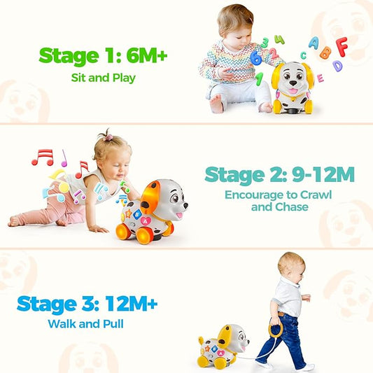 Baby Toys 6-12 Month, 1st First Birthday Gift for 1 Year Old Boys Girls, Musical Crawling & Walking Puppy Toy 6 7 8 9 10 12-18 Month Old Bilingual Learning Developmental Toy