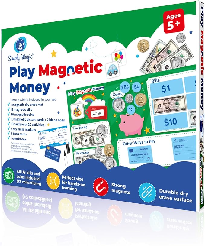 Simply magic 70 PCS Magnetic Money for Classroom - Play Money for Teaching - Image 9