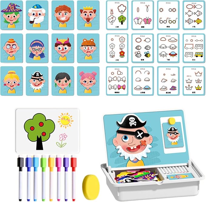 Magnetic Puzzle – 25x8x33cm | Magnetic Puzzles Face Dress Up Travel Game| Ma-gnetic Dress-Up Puzzles Jigsaw Puzzle Drawing Board | Educational Learning Toy for Toddler Kids Ages 3–6