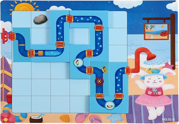 Logical Puzzle,Sequence Matching Game,with Cards（30 Scenes）,STEM Educational Toys for Kids,Stocking Stuffers for Boys & Girls,Logic Labyrinth Games for Adults and Kids(2 Puzzles).