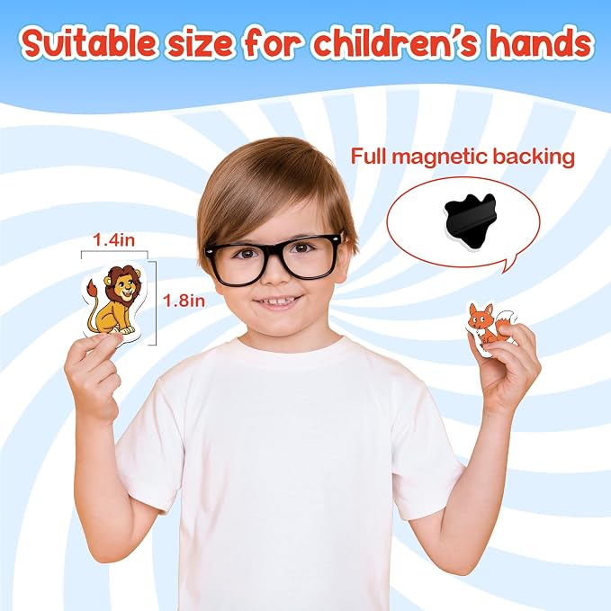 Kasfalci 40 Animal Magnets,Refrigerator Fridge Magnets for Kids,Magnetic Animal Toys for Toddlers,Learning Games,Speech Therapy for Preschool Kindergarten Classroom,Educational Toys for Kids 3+ - Image 5