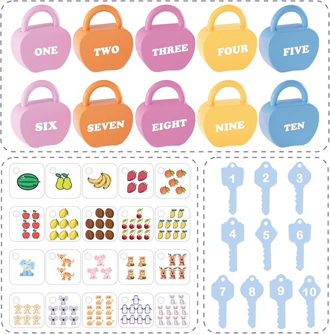 Locks and Key Toddler Toys, Number Counting Cause and Effect Toys for Kids Ages 3-5, Preschool Learning Activities, Kindergarten Classroom Must Haves, Montessori Toy for 3 Year Old - Image 8