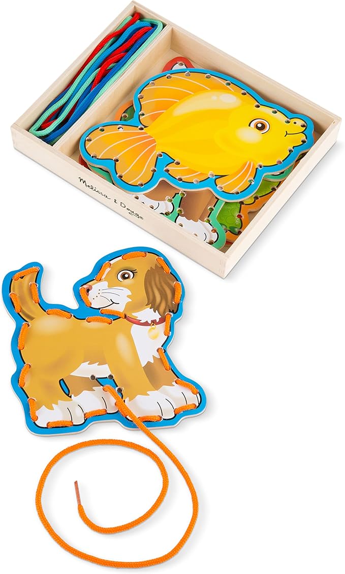 Melissa & Doug Lace and Trace Activity Set: Pets - 5 Wooden Panels and 5 Matching Laces - Image 4