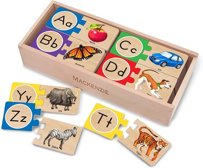 Melissa & Doug Self-Correcting Alphabet Wooden Puzzles with Storage Box (52 pcs) ABC Puzzles, Wooden Alphabet Puzzle for Kids Ages 4+ (Pack of 6) by Unknown