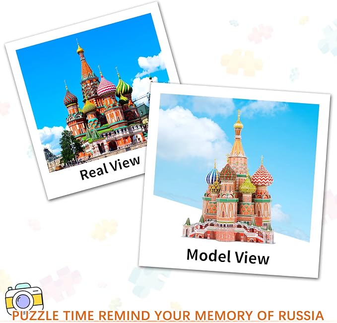 3D Puzzles for Adults & Kids St. Basil's Cathedral Building Set, Russia Cathedral Architecture Craft Model Kits, Educational 3D Jigsaw Puzzle Toy Birthday for Teens Boys Girls, 231 PCS - Image 3