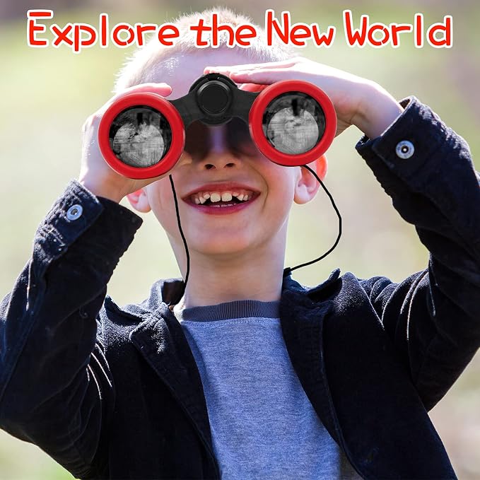 Scotamalone Kids Binoculars Shock Proof Toy Binoculars Set for Age 3-12 Years Old Boys Girls Bird Watching Educational Learning Hunting Hiking Birthday Presents - Image 4
