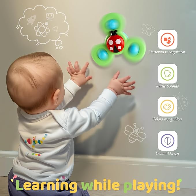 ALASOU Suction Cup Spinner Airplane Travel Toys for 1 Year Old Boy Girl - Image 8