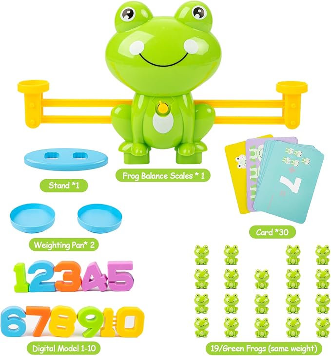 Frog Balance Counting Toys, Cool Math Learning Games for Boys and Girls, Educational Number Preschool Toy, Fun Children's Gift STEM Math Games for Kids Age 3+ (63 PCS) - Image 8