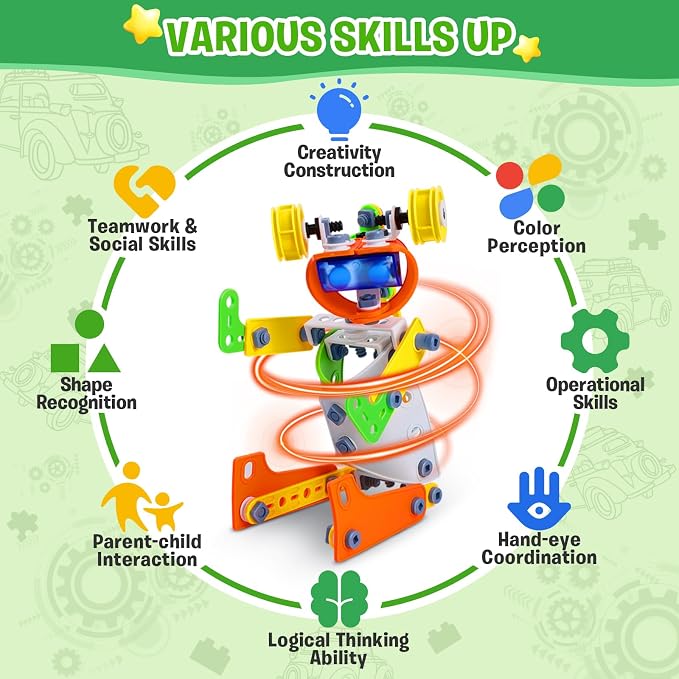 164 PCS Building Toys for Kids Ages 4-8 8-12, Educational STEM Activities, Erector Set Building Blocks, Construction Creative Games for Boys and Girls - Image 2