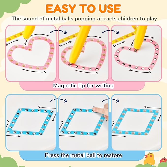 JoyCat Magnetic Animal Shapes and Lines Tracing Board, Pencil Control Toy - Image 4