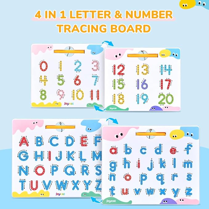 JoyCat Magnetic Letter and Number Tracing Board Set, ABC and Numbers 1-20 - Image 2