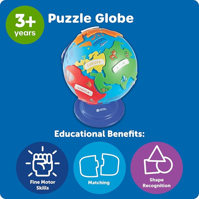 Learning Resources Puzzle Globe - Earth Montessori Toys, Preschool Classroom Must Haves, STEM World Puzzles, Educational Geography Games, Fine Motor Skills, Gifts for Boys and Girls - Image 7
